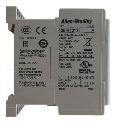Allen Bradley 100-K12VC01 miniature contactor