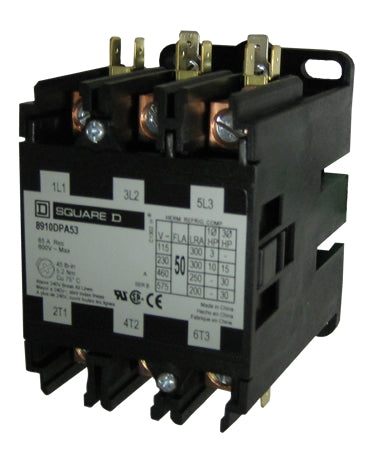 Square D 8910DPA53V09 3-pole Definite Purpose Contactor