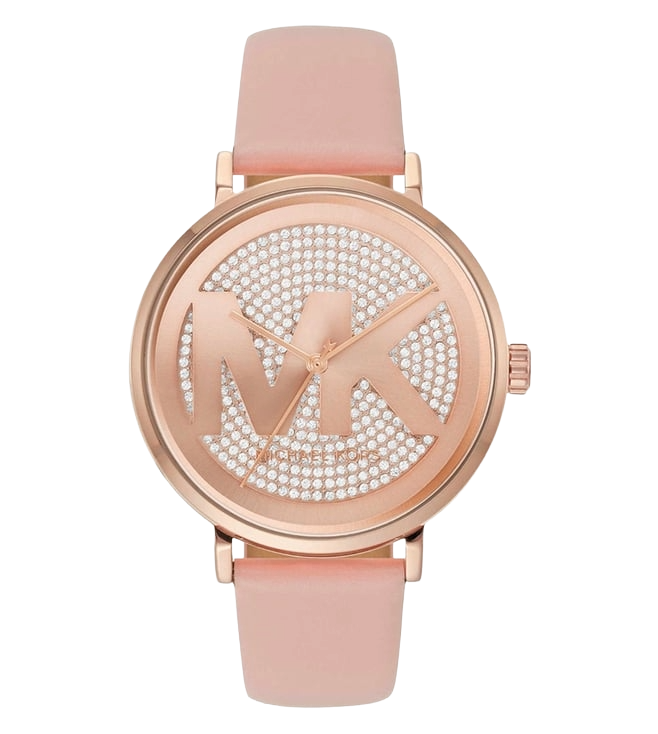 Michael Kors Addyson Quartz Rose Gold Dial Analog Leather Women's Watch, MK2957