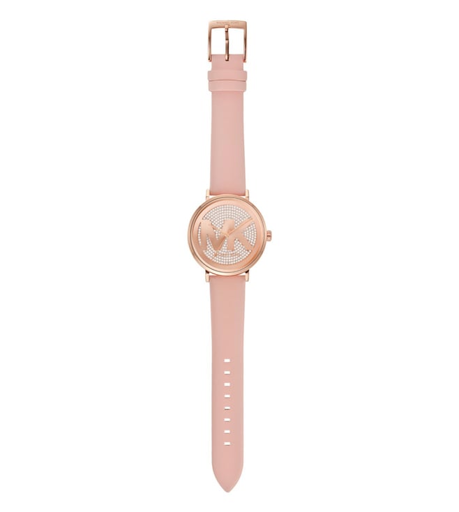 Michael Kors Addyson Quartz Rose Gold Dial Analog Leather Women's Watch, MK2957