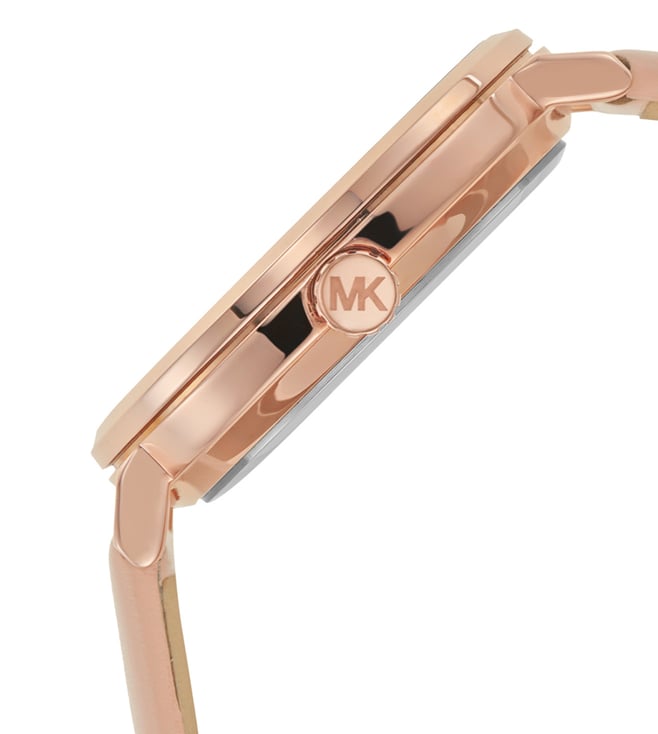 Michael Kors Addyson Quartz Rose Gold Dial Analog Leather Women's Watch, MK2957