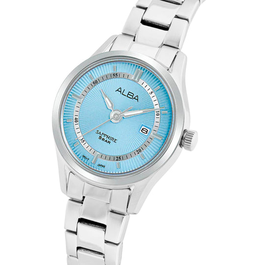 ALBA Aquamarine Blue Quartz Stainless Steel Women's Watch, AH7BQ9X1