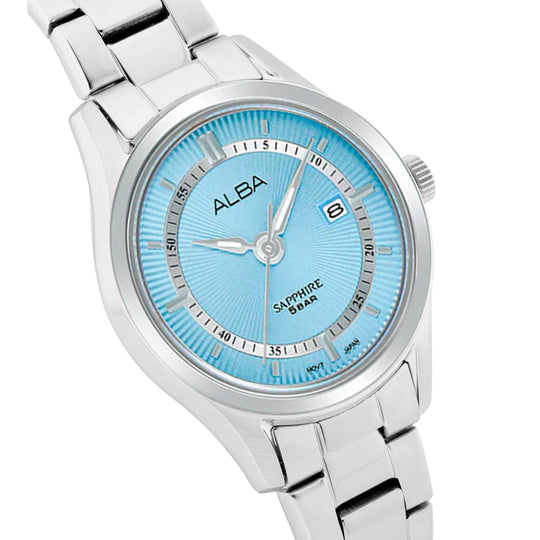 ALBA Aquamarine Blue Quartz Stainless Steel Women's Watch, AH7BQ9X1
