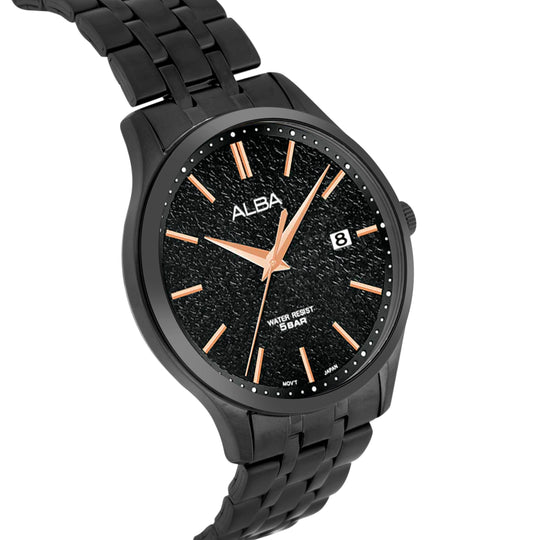 ALBA Black Marble Dial Men's Watch, AS9R25X1