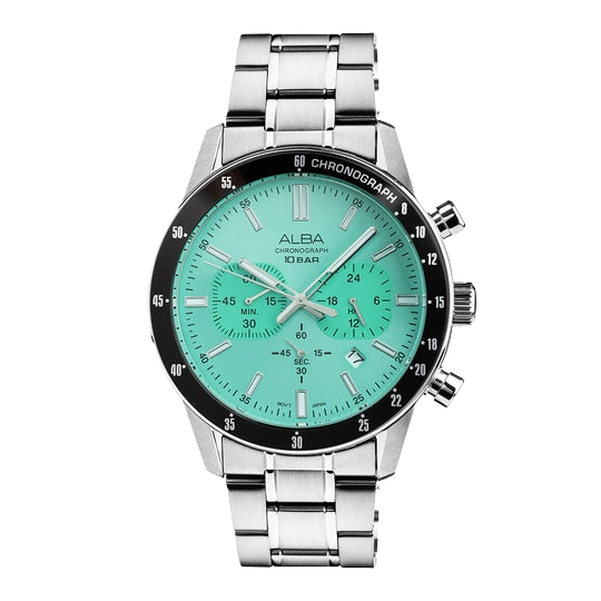 ALBA Contemporary Mint Green Dial Chronograph Men's Watch, AT3J83X1