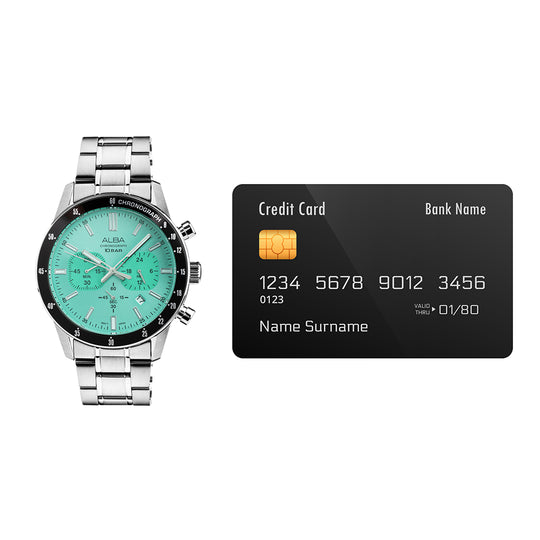 ALBA Contemporary Mint Green Dial Chronograph Men's Watch, AT3J83X1