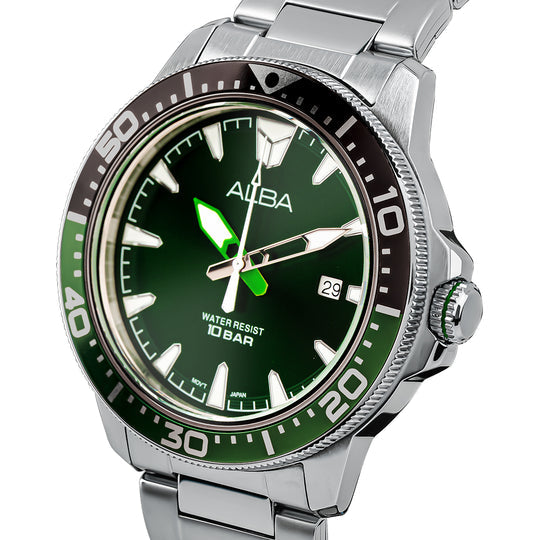 ALBA Dark Green Dial Quartz Men's Watch, AS9T93X1