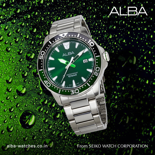 ALBA Dark Green Dial Quartz Men's Watch, AS9T93X1