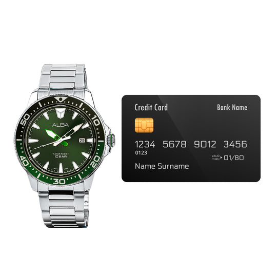 ALBA Dark Green Dial Quartz Men's Watch, AS9T93X1