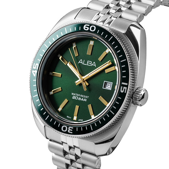 ALBA Emerald Green Dial Quartz Men's Watch, AS9T77X1
