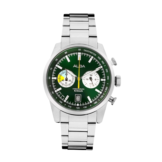 ALBA Forest Green + White Dial Chronograph Men's Watch, A4B007X1