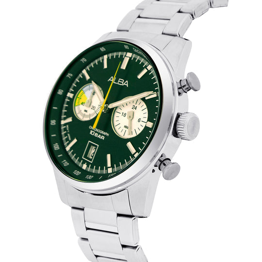 ALBA Forest Green + White Dial Chronograph Men's Watch, A4B007X1