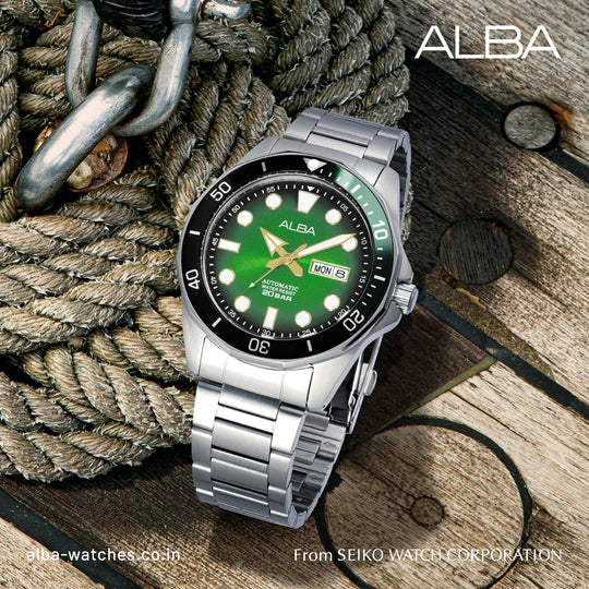 ALBA Green-Black Gradation Dial Automatic Men's Watch, AL4537X1