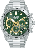 Alba Green Dial Solar Chronograph Men's Watch, AZ5011X1