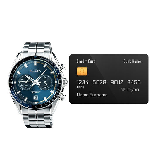 ALBA Navy Blue Dial Chronograph Men's Watch, A4B017X1