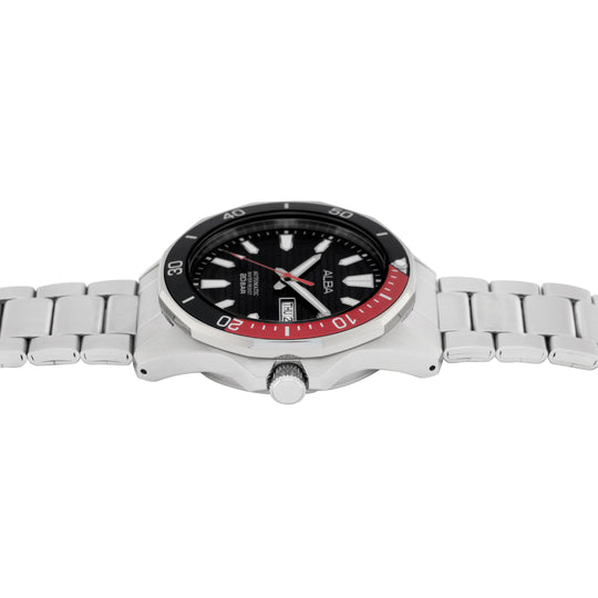 Alba Noir Dial With Black + Red Rotating Bezel Automatic Men's Watch, AL4457X1