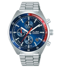 Alba Quartz Blue Dial Chronograph Stainless Steel Men's Watch, AM3A37X1