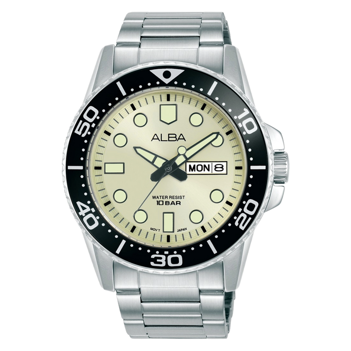 Alba Quartz Champagne Dial Analog Stainless Steel Men's Watch, AV3601X1