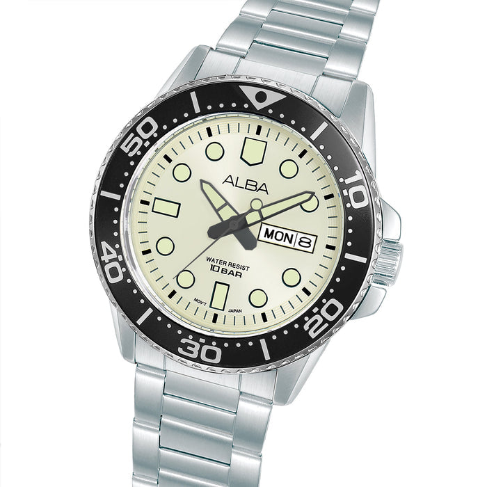 Alba Quartz Champagne Dial Analog Stainless Steel Men's Watch, AV3601X1