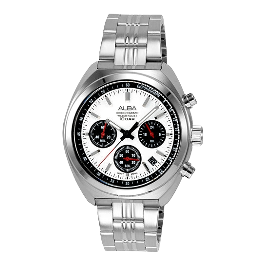 ALBA Seashell White Dial Chronograph Men's Watch, AT3K11X1
