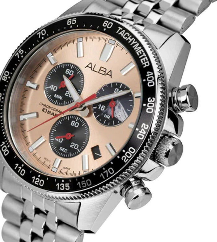 Alba Sunburst Copper Dial Chronograph Men's Watch, AX7023X1
