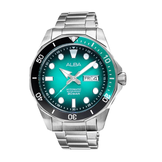 ALBA Turquoise Black Gradation Dial Automatic Men's Watch, AL4545X1