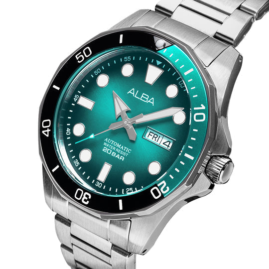 ALBA Turquoise Black Gradation Dial Automatic Men's Watch, AL4545X1