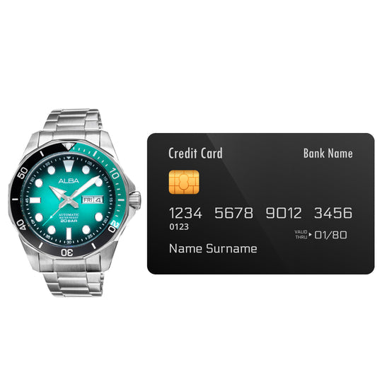 ALBA Turquoise Black Gradation Dial Automatic Men's Watch, AL4545X1