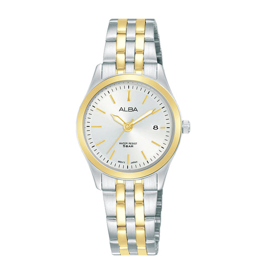 ALBA White Radiance Quartz Stainless Steel Women's Watch, AH7CF0X1