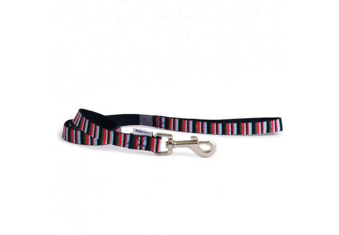 Ancol | Nylon Dog Clip Lead | Recycled Candy Stripe Pattern - Navy