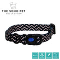 Ancol | Soho Collection | Nylon Adjustable Dog Collar | Black & Pink ZigZag Pattern