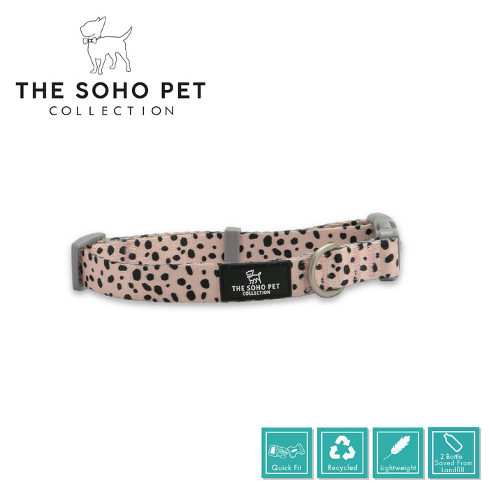 Ancol | Soho Collection | Nylon Adjustable Dog Collar | Dalmatian Spotted Pattern