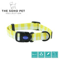 Ancol | Soho Collection | Nylon Adjustable Dog Collar | Yellow Check Pattern