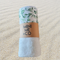 Eucalyptus Leaves themed baby hooded towel by Mini Me & Co, perfect for keeping little ones cozy after bath time.