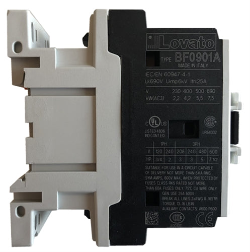 Lovato BF0901A22060 3 pole 9 AMP contactor