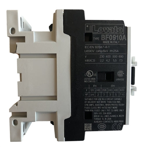 Lovato BF0910A 3 pole 9 AMP contactor