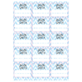 Blue Chevron Large Subject Label - 15 pack