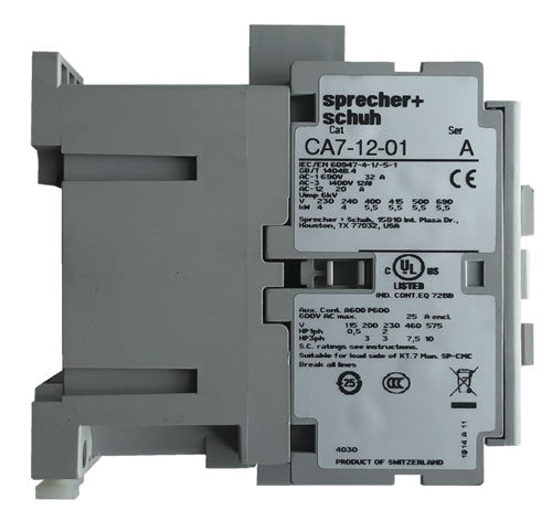 Sprecher and Schuh CA7-12-01-277 3 pole 12 AMP contactor