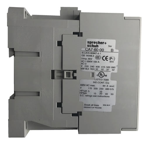 Sprecher and Schuh CA7-60-00-220 3 pole 60 AMP contactor