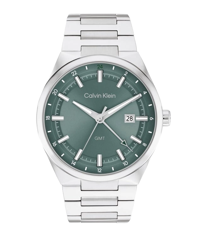 Calvin Klein Distinguish Quartz Basic Calendar Green Round Dial Men's Watch, 25200492