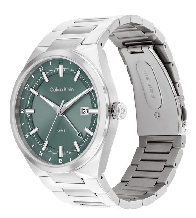 Calvin Klein Distinguish Quartz Basic Calendar Green Round Dial Men's Watch, 25200492