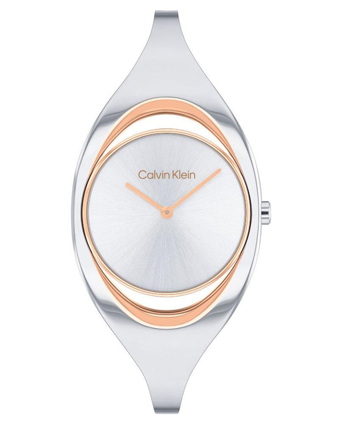 Calvin Klein Elation Quartz Silver Round Dial Women's Watch, 25200393