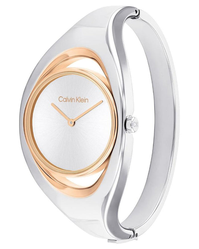 Calvin Klein Elation Quartz Silver Round Dial Women's Watch, 25200393