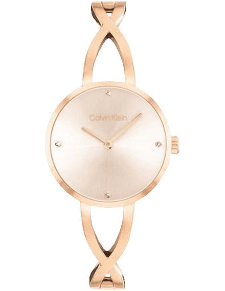 Calvin Klein Embrace Quartz Blush Dial Analog Stainless Steel Women's Watch, 25100116