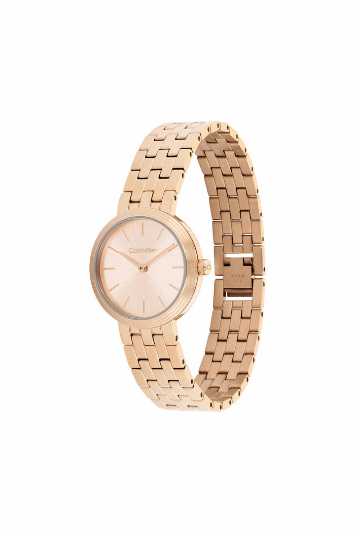 Calvin Klein Forme Quartz Gold Dial Analog Stainless Steel Women's Watch, 25100185