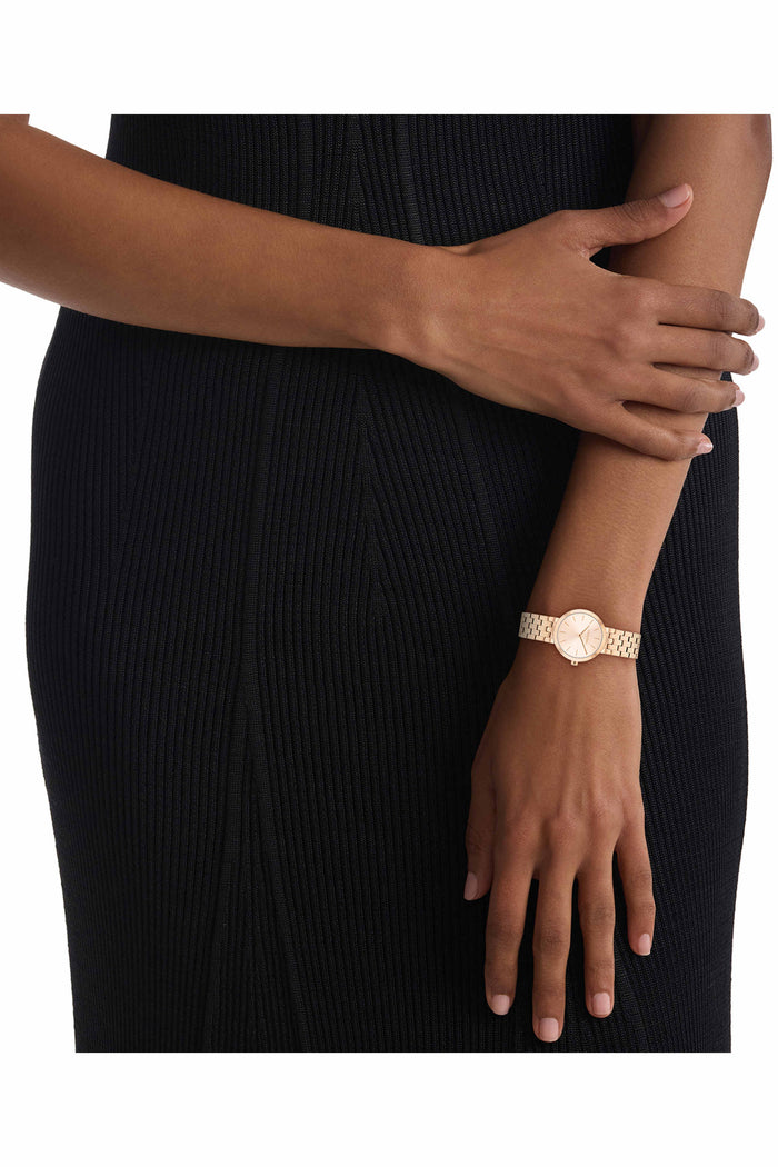 Calvin Klein Forme Quartz Gold Dial Analog Stainless Steel Women's Watch, 25100185