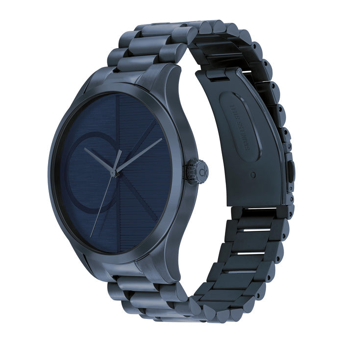 Calvin Klein Iconic Quartz Blue Dial Analog Stainless Steel Unisex's Watch, 25300026