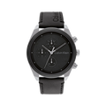 Calvin Klein Impact Quartz Black Dial Chronograph Leather Men's Watch, 25200364