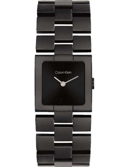 Calvin Klein Meridian Quartz Basic Slim Black Square Dial Women's Watch, 25100091