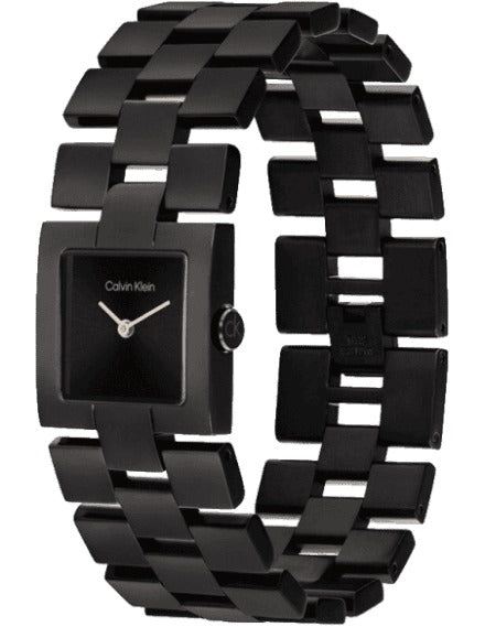 Calvin Klein Meridian Quartz Basic Slim Black Square Dial Women's Watch, 25100091